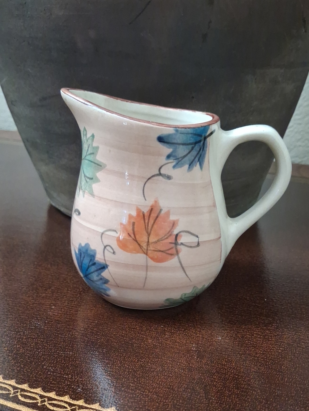 VTG Autumn Leaf Hand-Painted Ceramic Creamer Pitcher